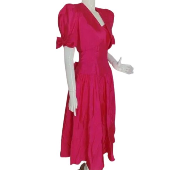 new Vintage Prom/Bridesmaid Dress/Bolero Jacket Set, XS, Pink, Strappy - Picture 2 of 15